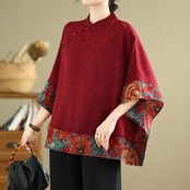 チャイナ風 ボックスシルエット ブラウス  30072