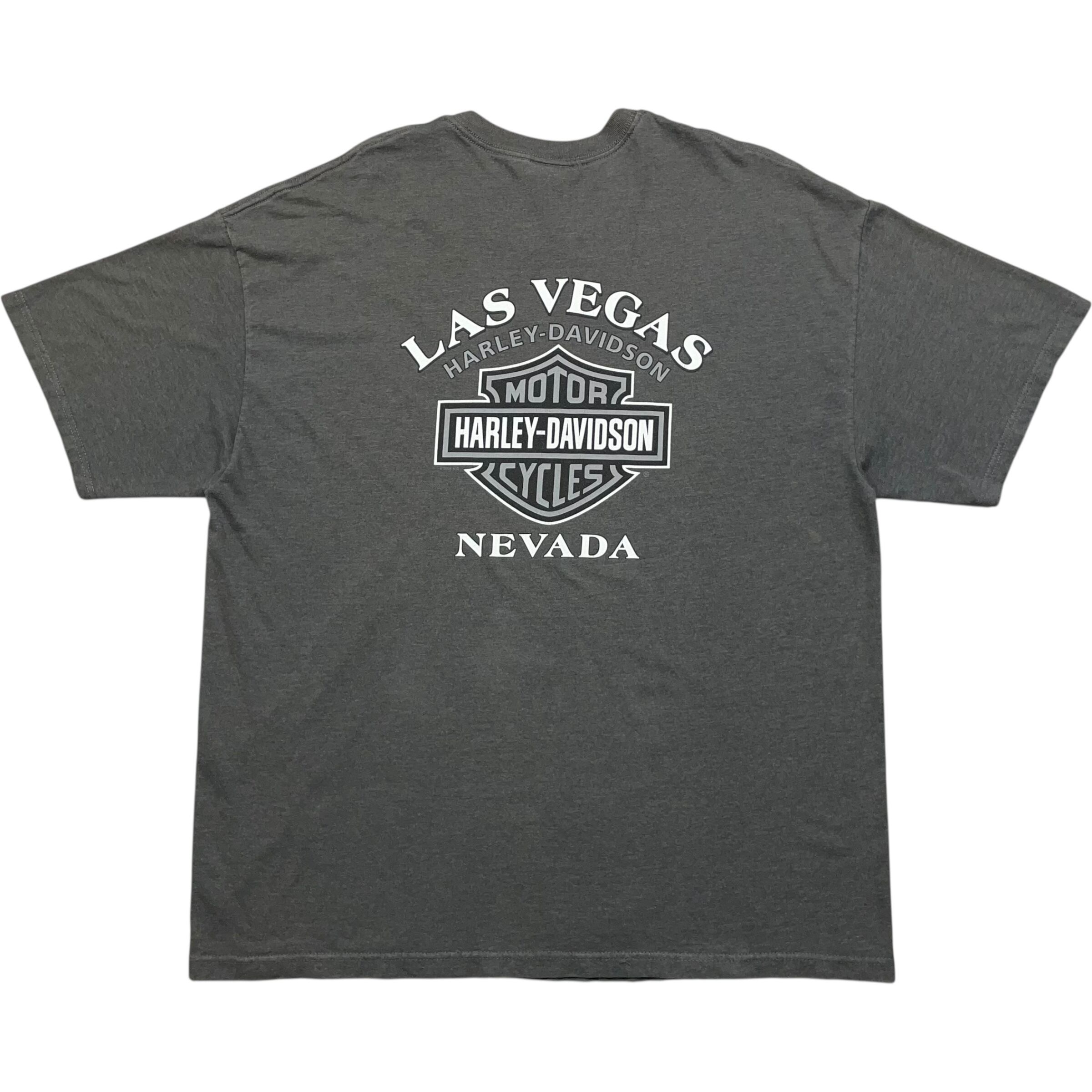 《XXL》Harley-Davidson ハーレーダビッドソン Hanes ヘインズ Tシャツ 両面プリント ダークグレー USA製 no.7671
