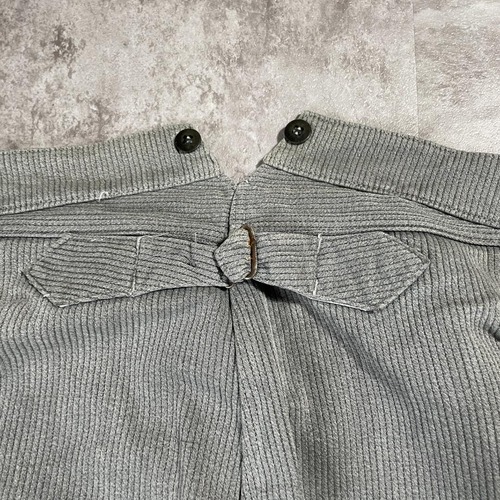 40s ファーマーズ コットンピケ フレンチワーク グレー パンツ W37 詳細写真2