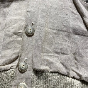 old knit switching linen cardigan made in Italy