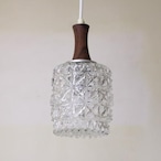 DENMARK CLEAR PRESSING GLASS/ROSEWOOD TOP LAMP