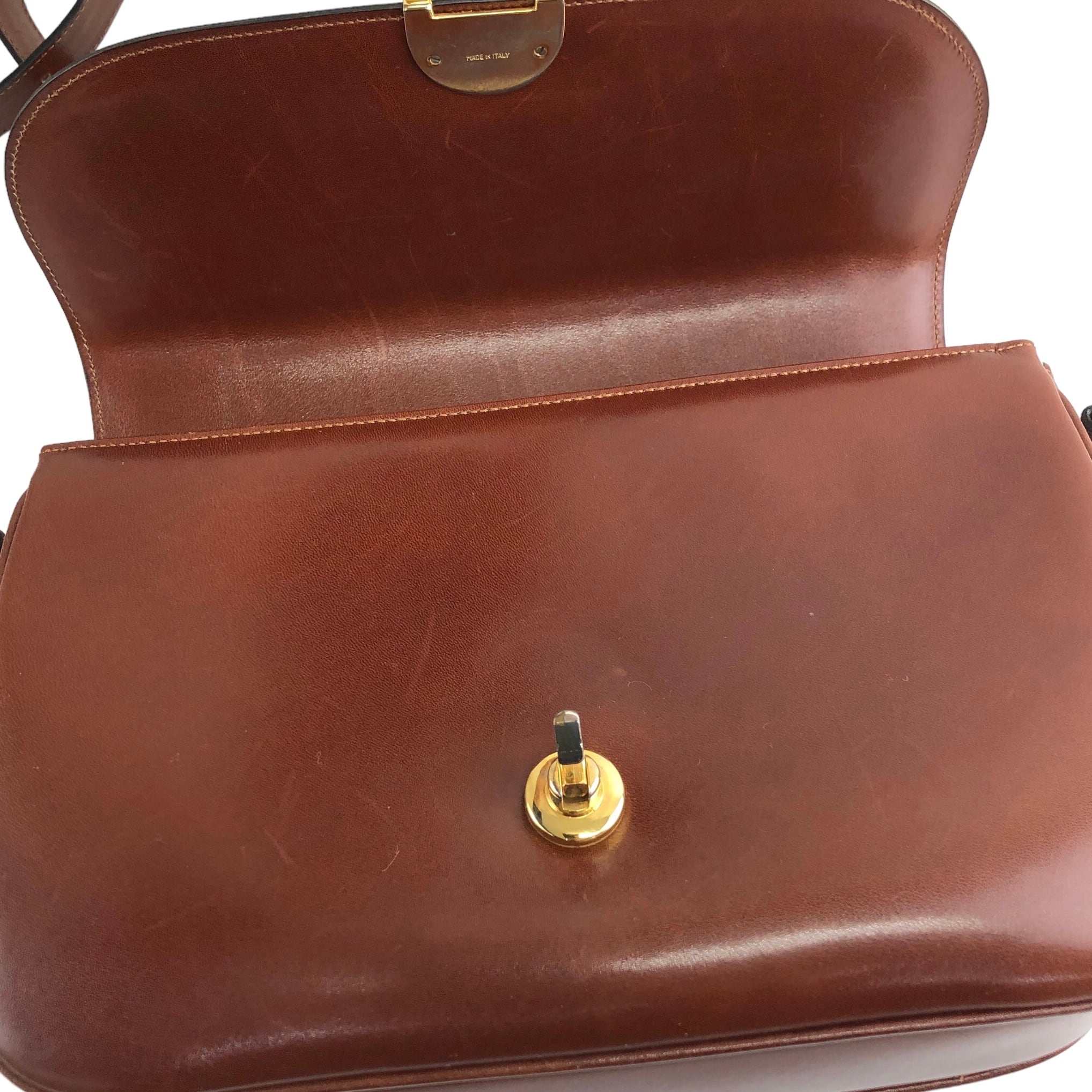 CELINE セリーヌ ショルダーバッグ ブラウン フロントロック CELINE セリーヌ ショルダーバッグ ブラウン フロントロック