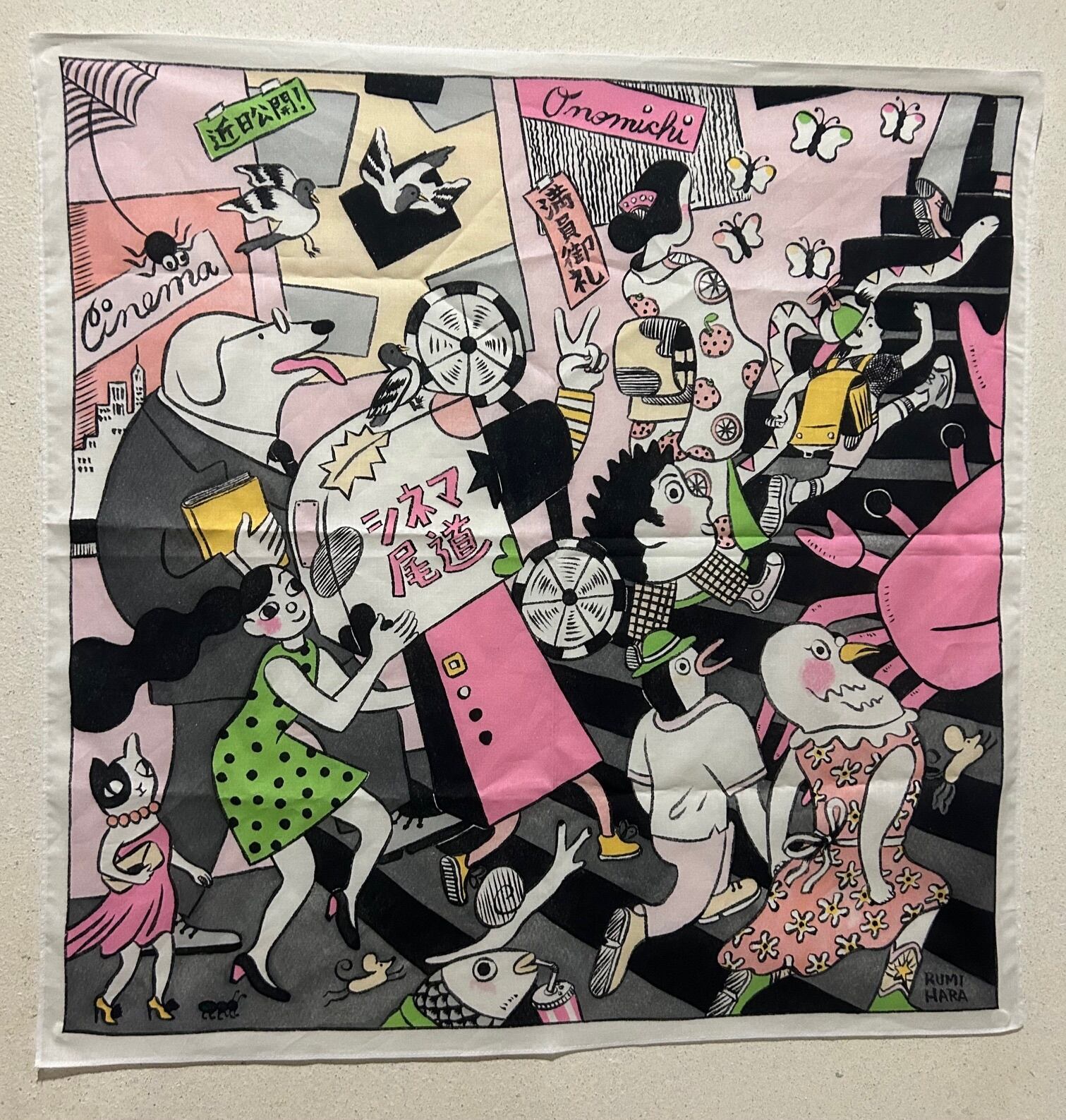 シネマ尾道×尾道在住イラストレーターハラルミ オリジナルハンカチ