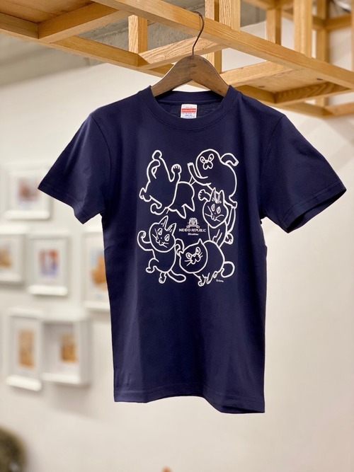 ©️くまみね ネコリパブリック広島 7周年 オリジナルTシャツ（大人用）：ネイビー
