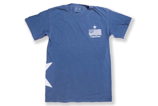 【vintage STAR logo T-shirt】/ wash navy