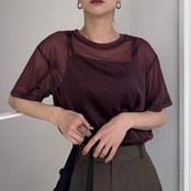 sideslit sheer tee/4color set