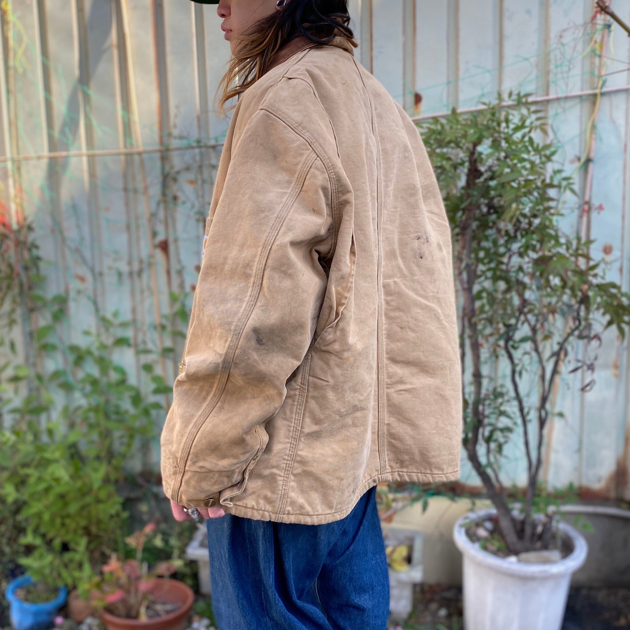 ビッグサイス 80年代 ビンテージ USA製 Carhartt カーハート ミシガンチョアコート メンズ3XL相当 古着 80s ヴィンテージ  ブランケットライナー ダック地 ワークジャケット カバーオール 裏地付き ブラウン 茶色 キャメル 大きいサイズ【ワークジャケット】【SA30】 |  ...