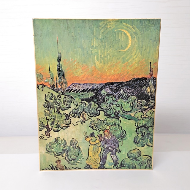 ゴッホ・『夕暮れの散歩』・ボード絵画・プリント絵画・6号サイズ・No.221229-04・梱包サイズ80