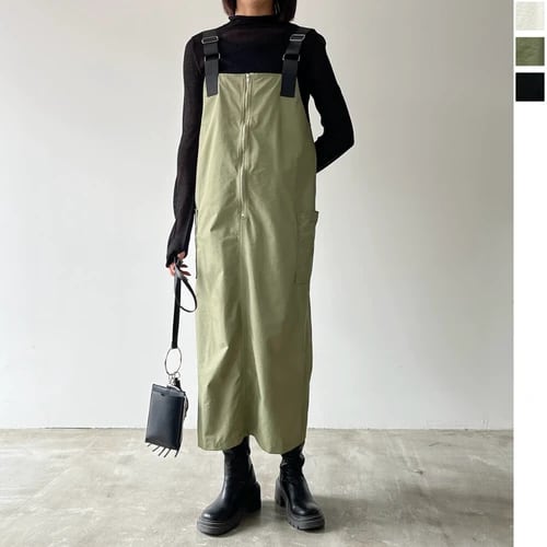 3color / ナイロン配色ジャンパースカート