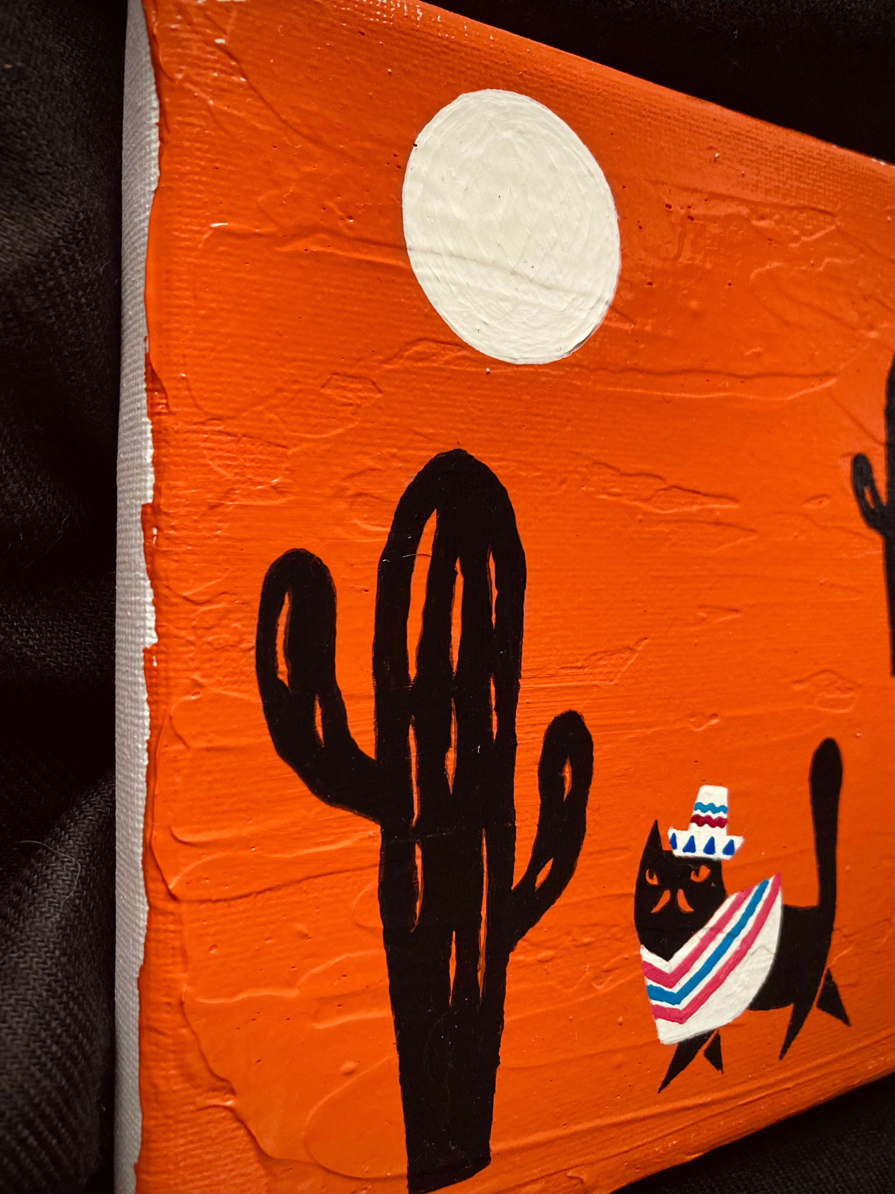 MEXICAT ／ 原画 キャンバス 絵 絵画 アート イラスト 猫 黒猫