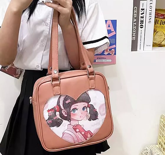 3way 痛バッグ 痛バ ハート リュック 肩掛け ショルダー フェイク