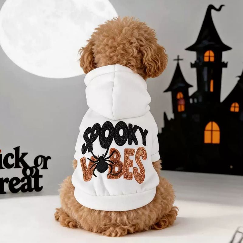 SPOOKY VIBESハロウィンフーディー 犬服 01321