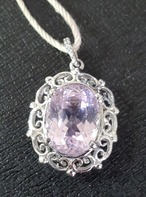 宝石質クンツァイト6.31ct ペンダントトップ 925silver 天然石