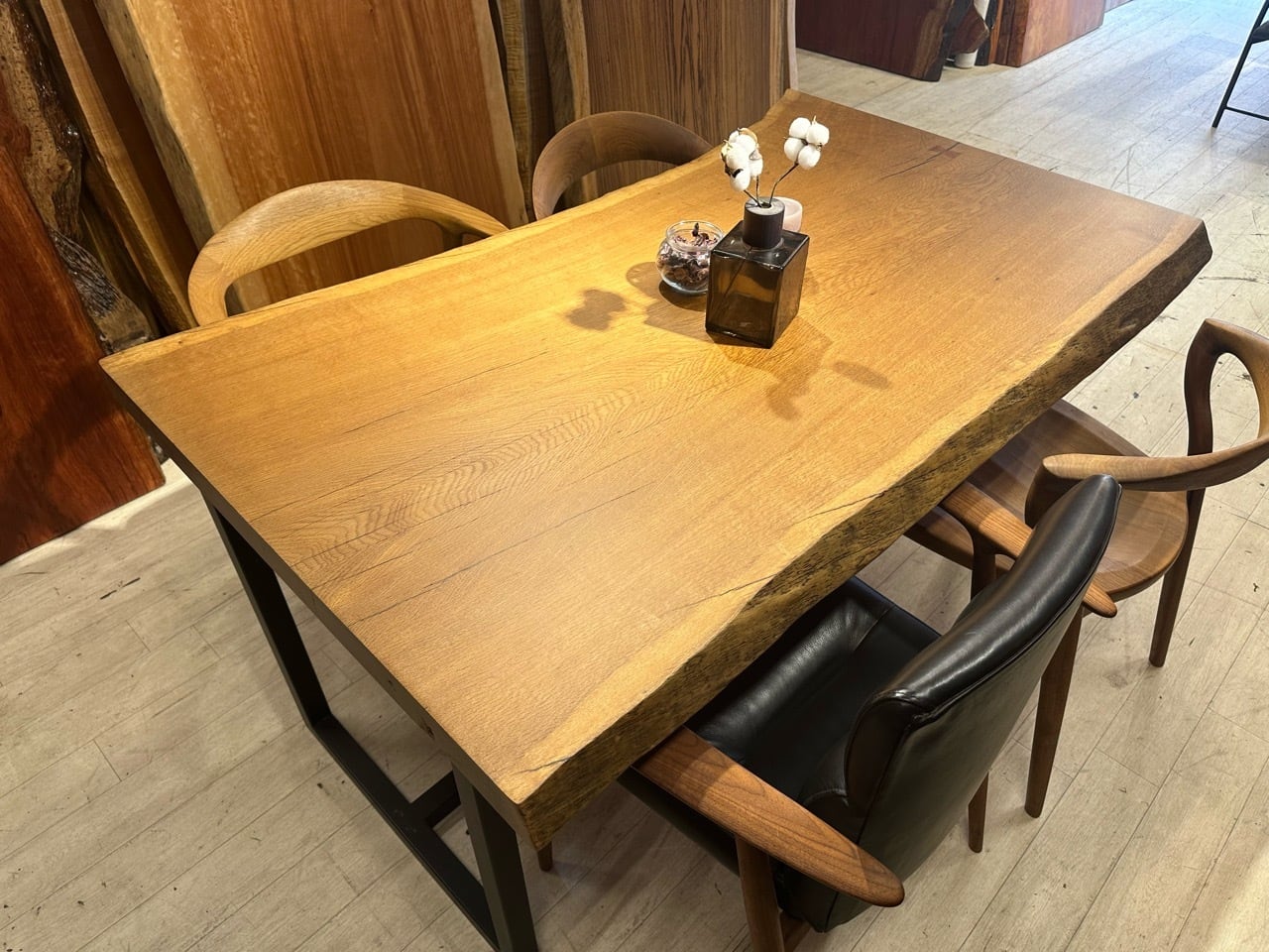 OUTLET】楡（ニレ）_1500×780-900×58_新宿店_テーブル天板/一枚板 2420
