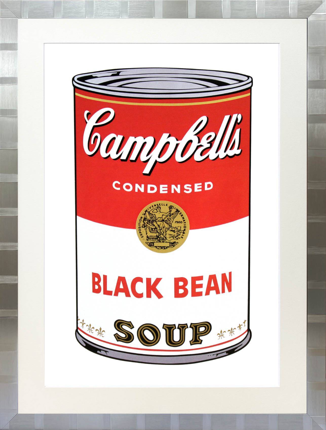 アンディ・ウォーホル「キャンベル・スープ(ブラックビーン)1968」展示用フック付大型サイズジークレ ポップアート 絵画