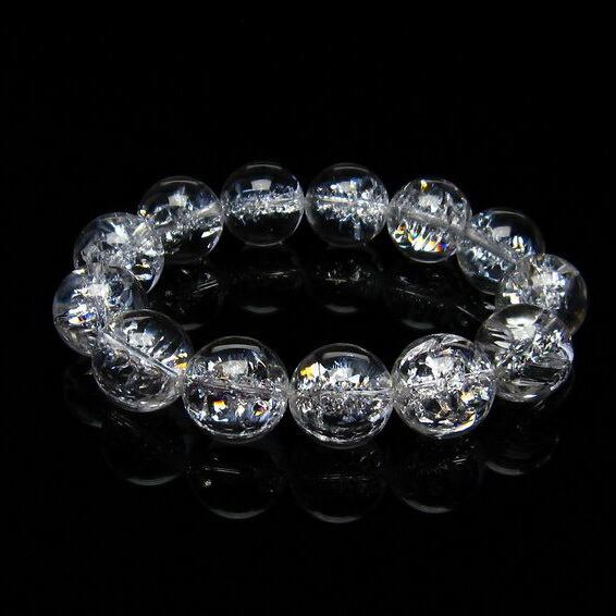 水晶 ブレスレット 虹入り ブレス アイリスクォーツ 18mm 111-17203