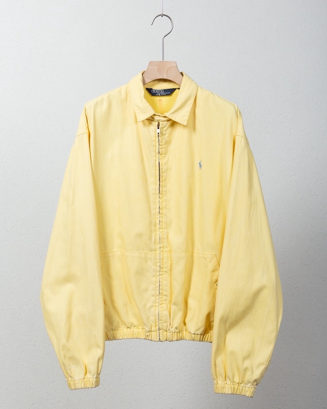 old "Polo by Ralph Lauren" cotton zip up jacke / Made In USA / COLOR:YELLOW