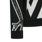 M BIG LOGO INTARSIA WIND BLOCK ZIP-UP CARDICAN