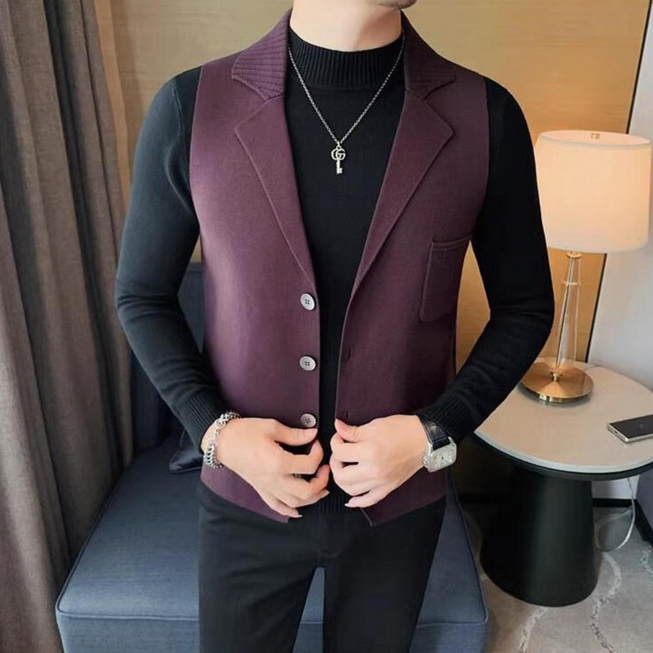 business casual vest tops 00241