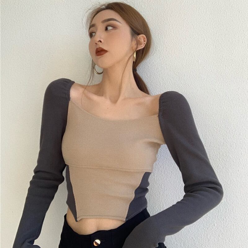 ニットシャツ レディーススプリングサマー薄手スタンダードカラーショートトップス ロング レトロ 春物 夏物 YY-ファッション73035714594