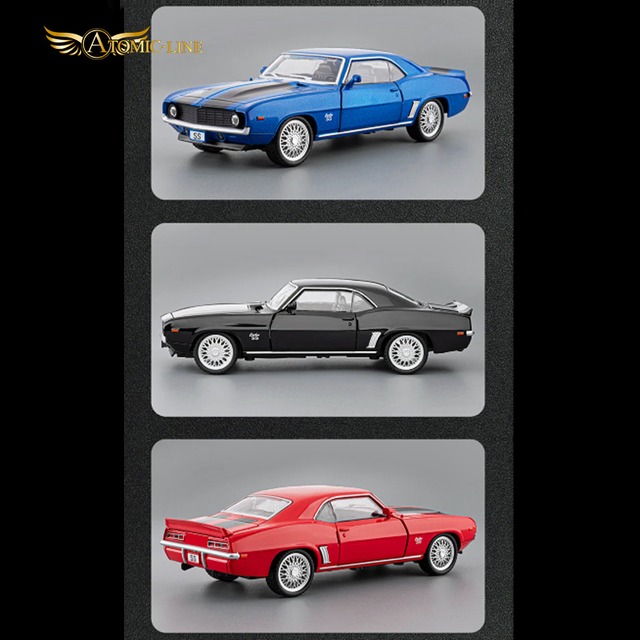 Chevrolet カマロ SS 1/32 ミニカー 全3色 ライト点灯 エンジンサウンド 合金モデル 模型 ジオラマ
