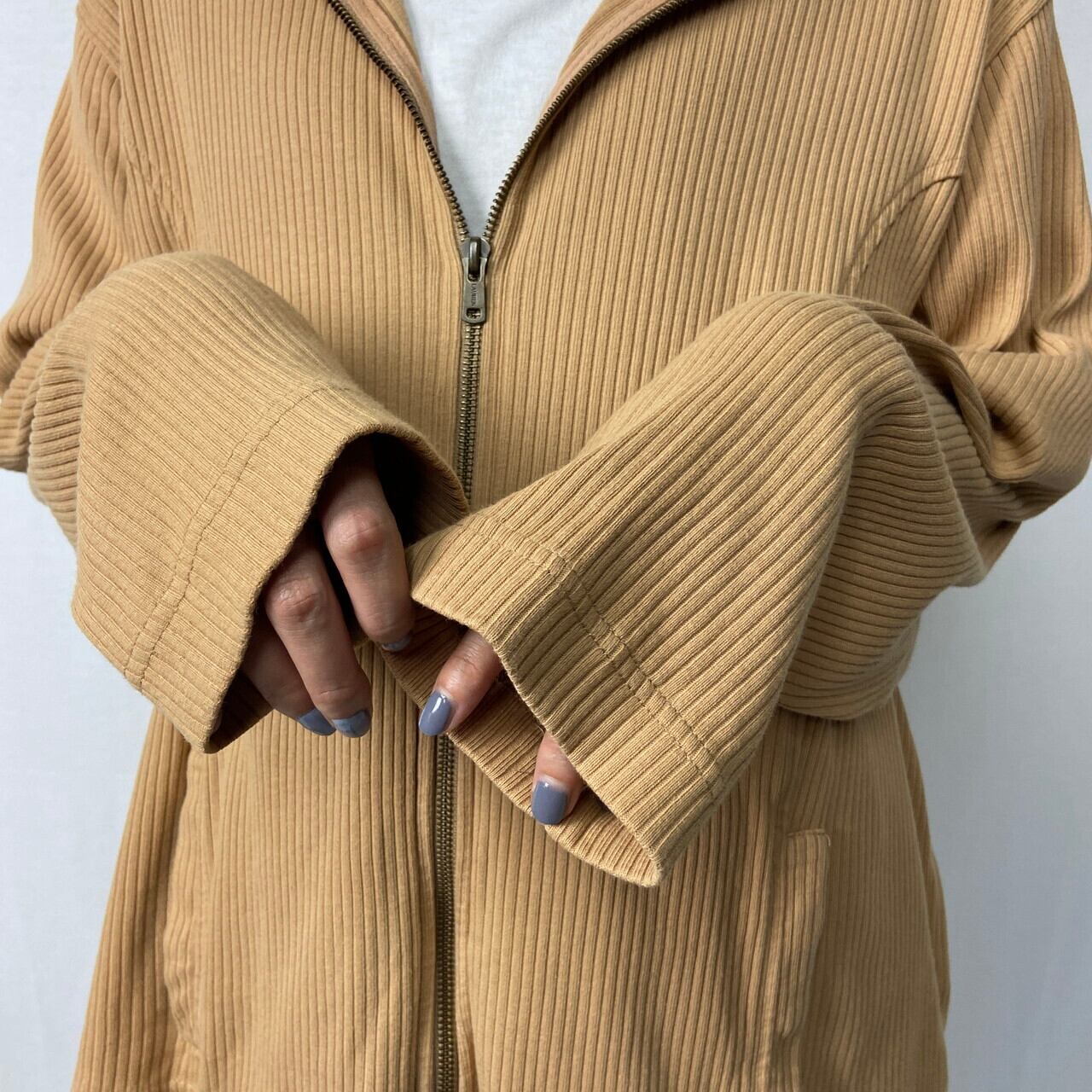 ラルフローレン　フルジップニット　モカベージュ LAUREN RALPH LAUREN ローレンラルフローレン フルジップ コットン