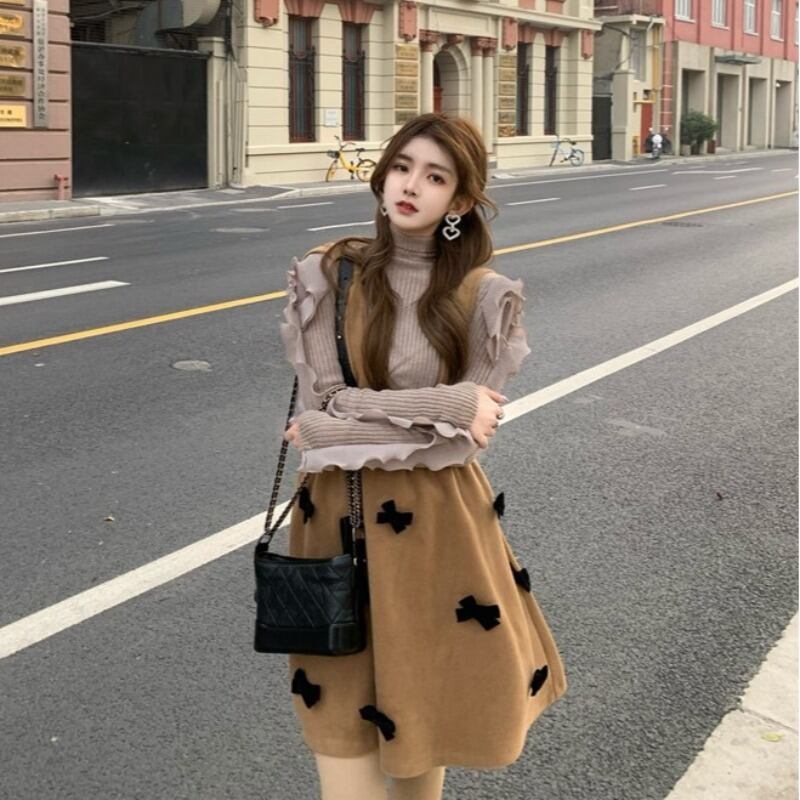 ドレス ハイウェストウェストスリムショートスカート スプリングオータムリボン 春物 秋物 ブラックストロベリース39498944595