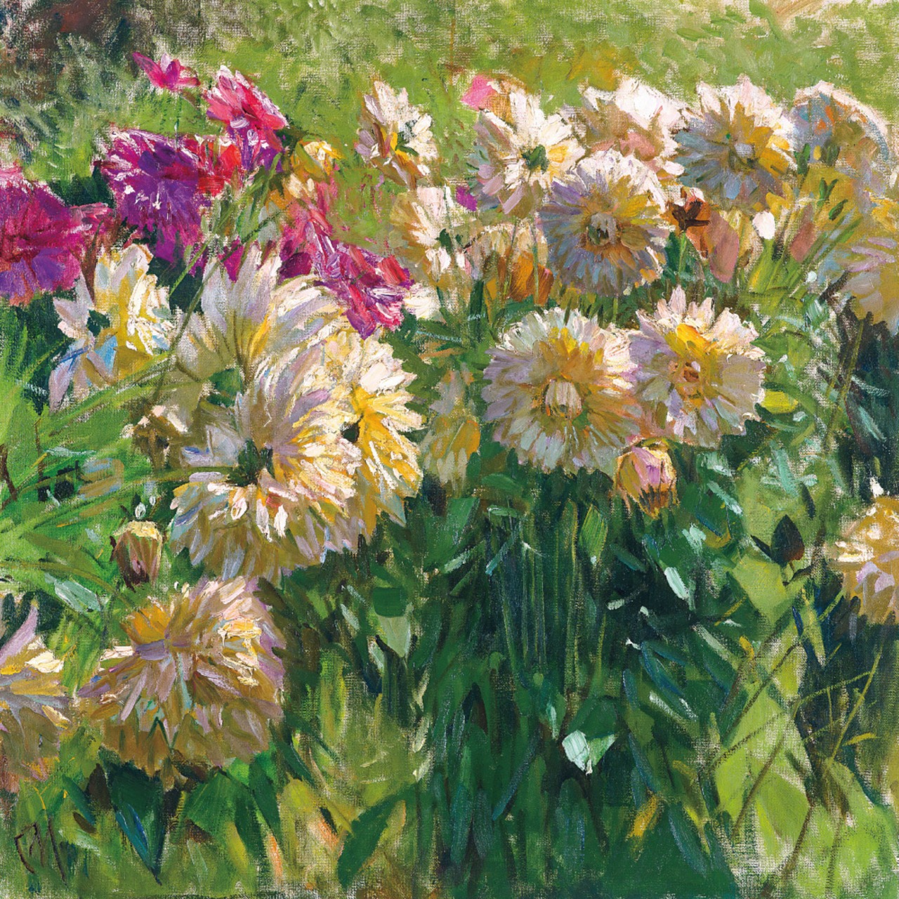 [額縁付き] Dahlias（ダリア） カール・モル アートポスター 323×323mm 風景画 額装 天然木 ポスターフレーム 木製 絵画 日本製 APFS036 - 7