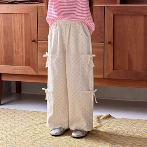 春水玉柄リボン付きボトムス