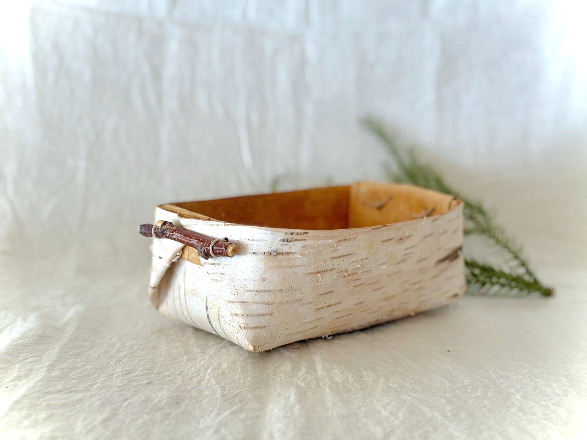 樹皮カゴ 長方形 M #2