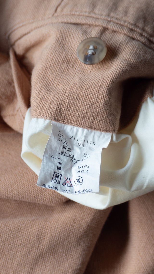 "PARK MILLER" 1990s Linen cotton 2tuck trousers