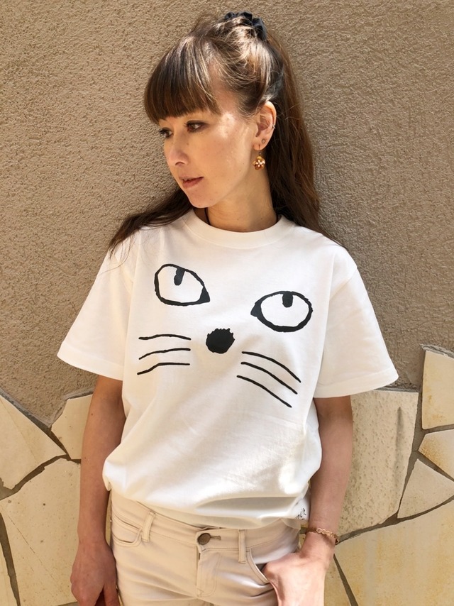 Cat Face White Tシャツ