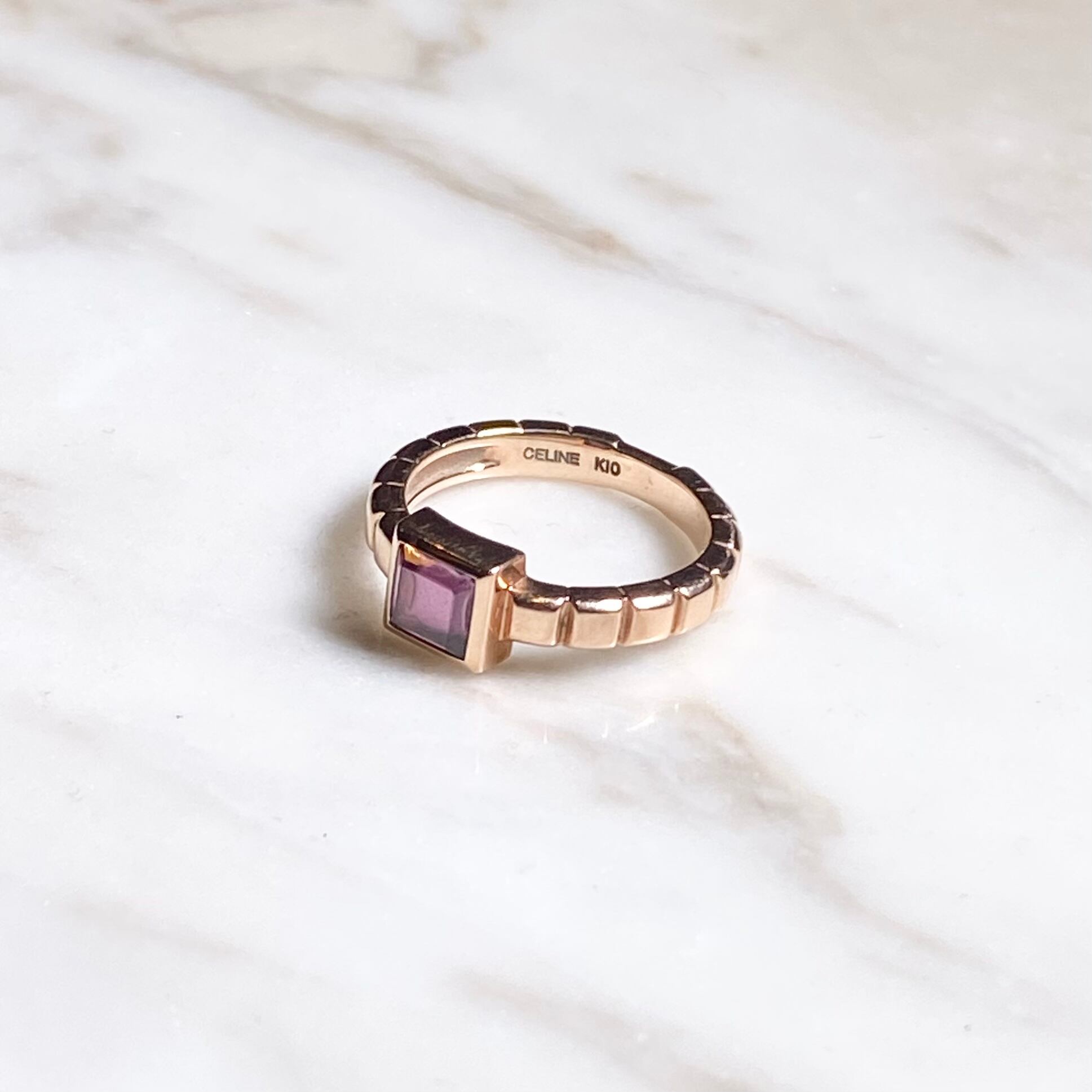 CELINE k10 gold ring set with tourmaline | NOIR ONLINE