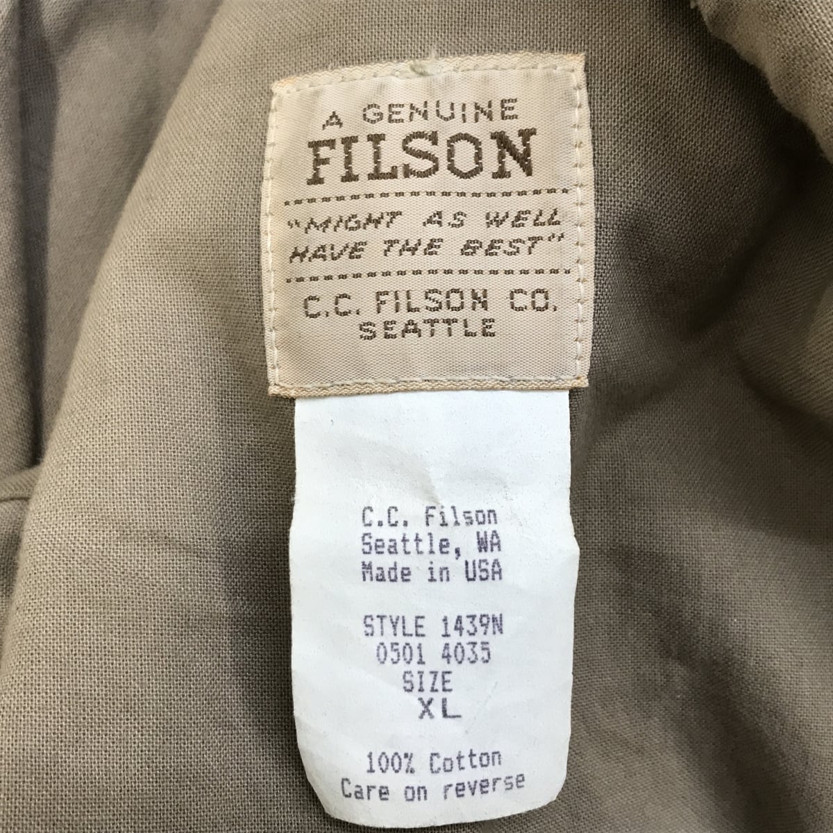 FILSON フィルソン 90〜 00年代 USA製 オイルド コットン ワックス