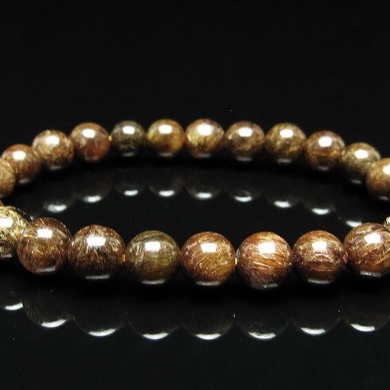 ルチルクォーツ ブレスレット 8mm ブロンズルチル ブレス おまかせ便 一点物 111-50828