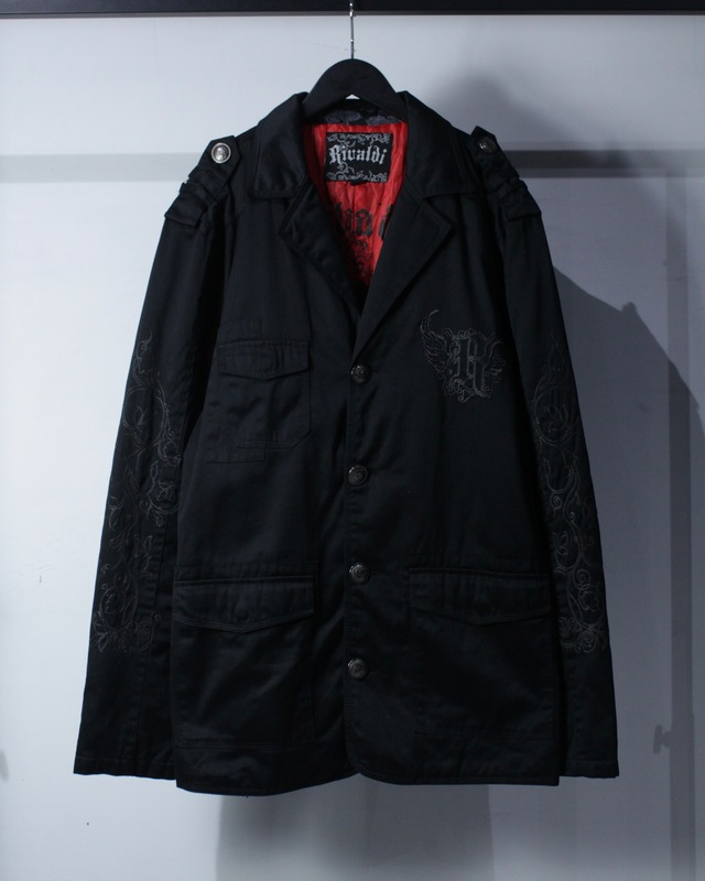 【Caka BLACK】Gothic Embroidery Military Motif Vintage Loose Jacket