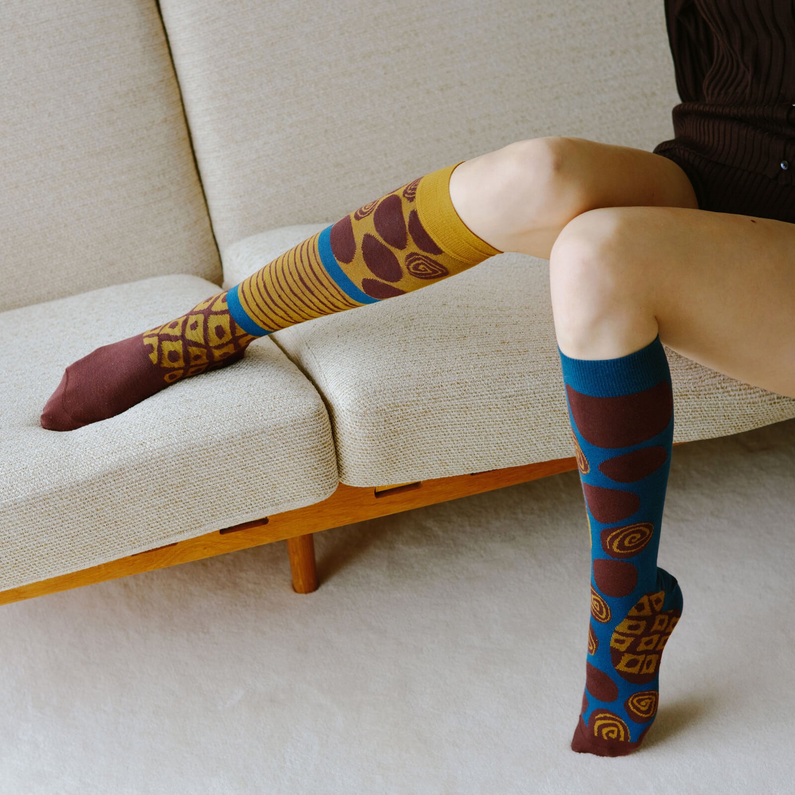 【2nd PALETTE】アート ハイソックス〈 eddy 〉| 日本製