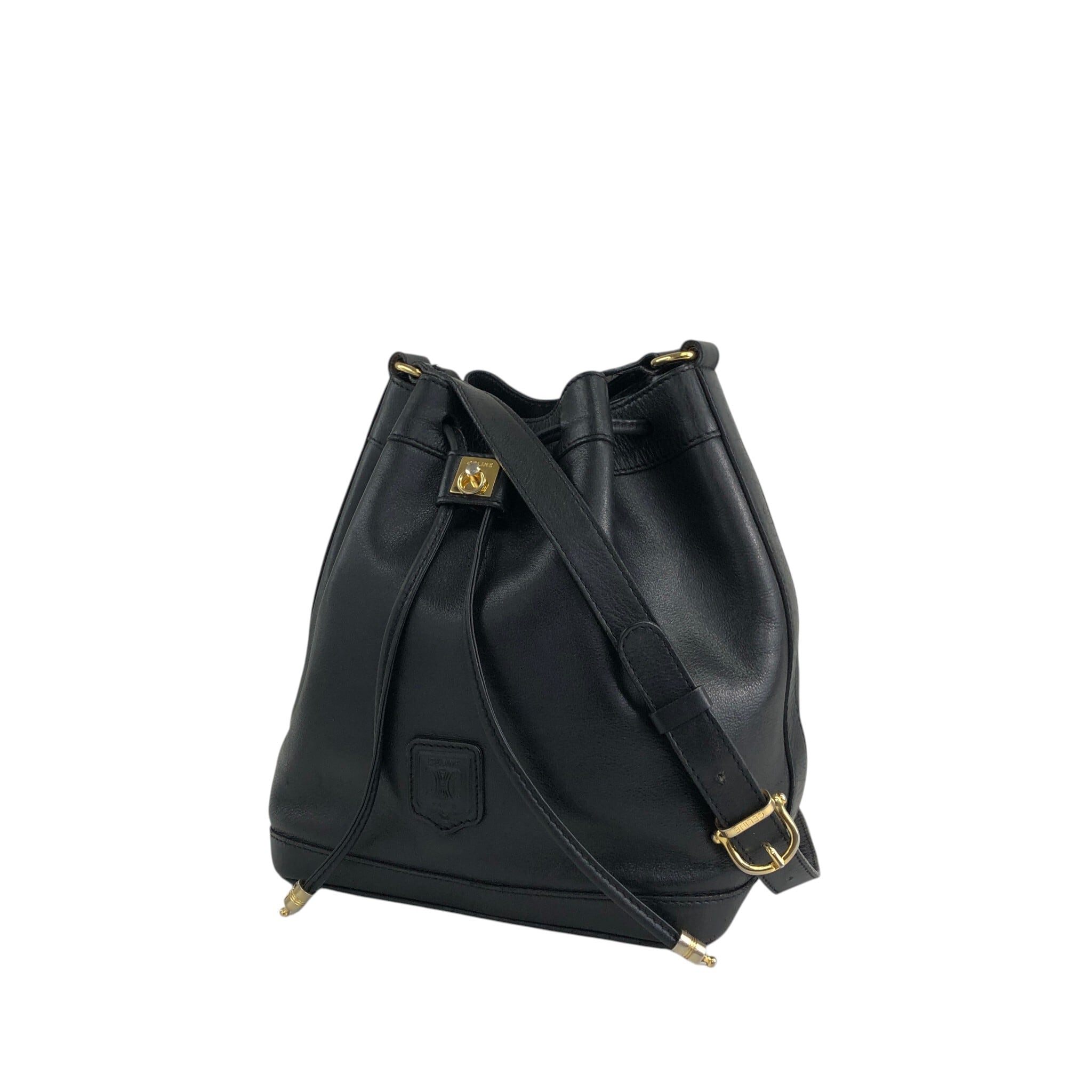 CELINE セリーヌ ショルダーバッグ ブラック ブラゾン型押し レザー