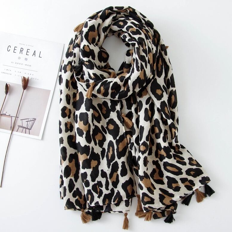 leopard print scarf　　　1-1138