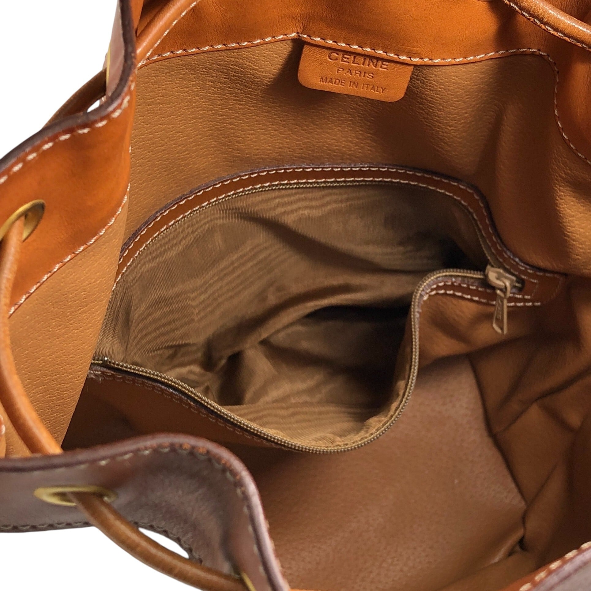 CELINE セリーヌ マカダム ショルダーバッグ ブラウン ブラゾン型押し