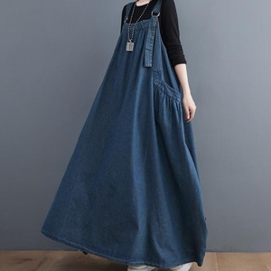 Sleeveless Denim Long Dress / ノースリーブ デニム ロング ワンピース