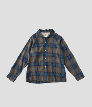 -ARROW- Vintage 60s M rayon ombre check shirt