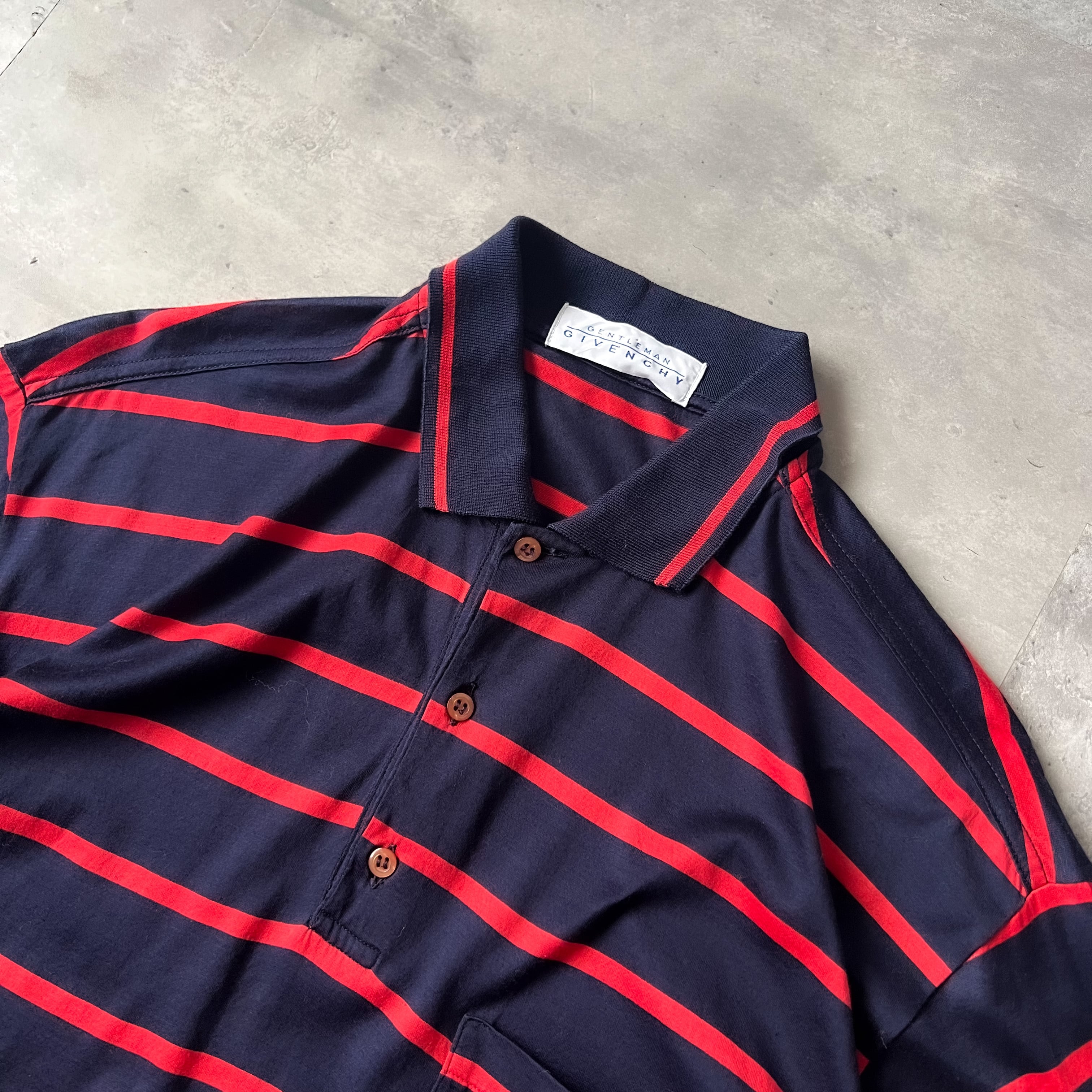 90s “GIVENCHY” border polo shirt 90年代 ジバンシー ジェントルマン