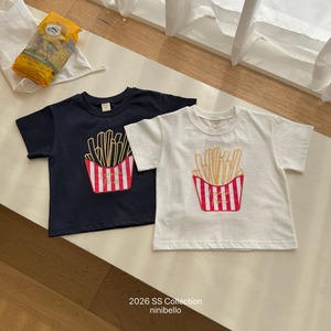 [ninibello] French fries Short sleeve T-shirt / [니니벨로] 감자튀김반팔티