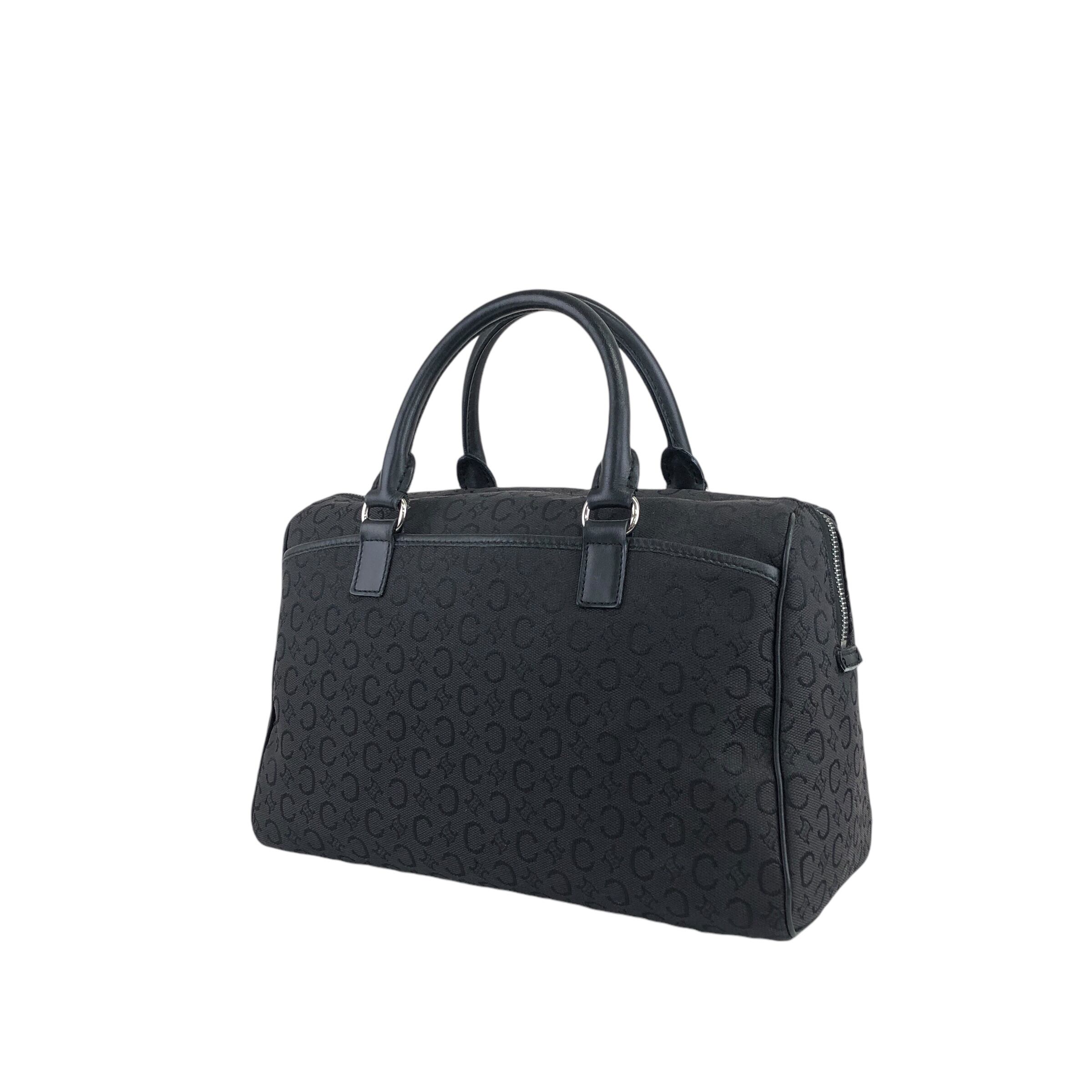 CELINE セリーヌ Cマカダム ハンドバッグ ブラック キャンバス ミニ