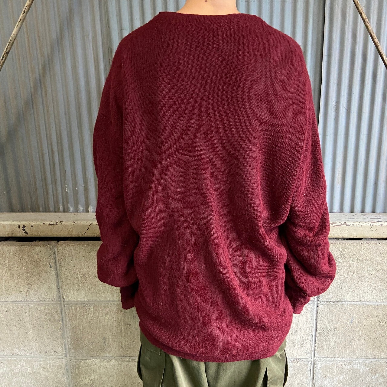 ビッグサイズ 80年代 Jantzen 無地 アクリルニットカーディガン メンズ 