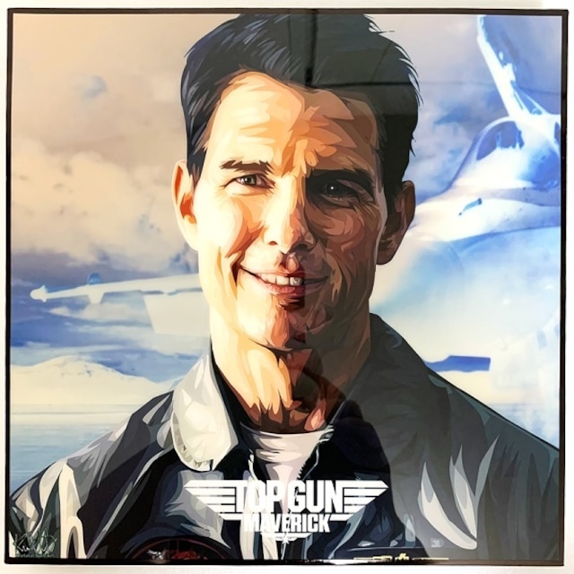 TOM CRUISE (2) トム クルーズ / TOP GUN MAVERICK トップガン「ポップアートパネル Keetatat Sitthiket キータタットシティケット」ポップアートフレーム ボード グラフィック 絵画 壁立て 壁掛けインテリア 額 ポスター プレゼント ギフト インスタ映え ハリウッド映画