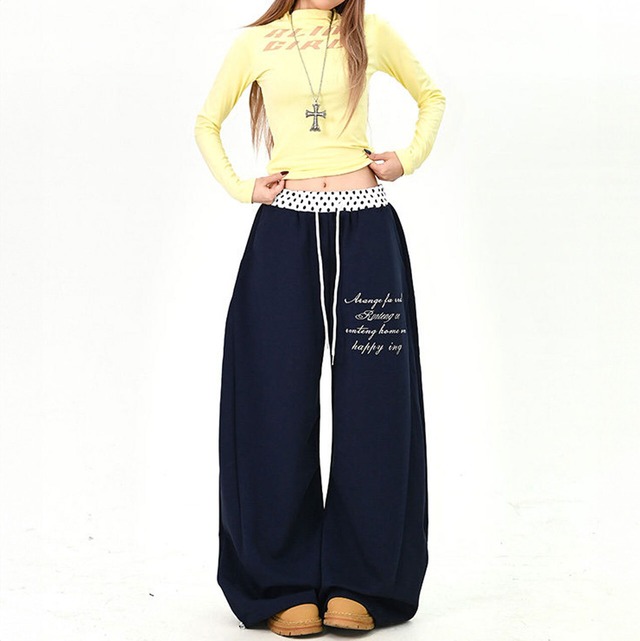 ウエストアクセントロゴルーズパンツ
 2col   R01592