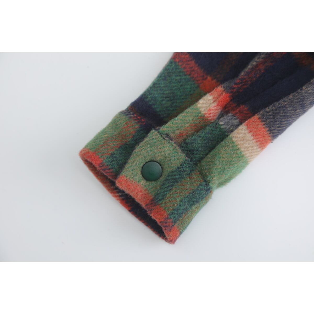 CHECKERED PATCH SNAP BUTTON SHIRT JACKET 1color M6419 Magniraff(マニラフ