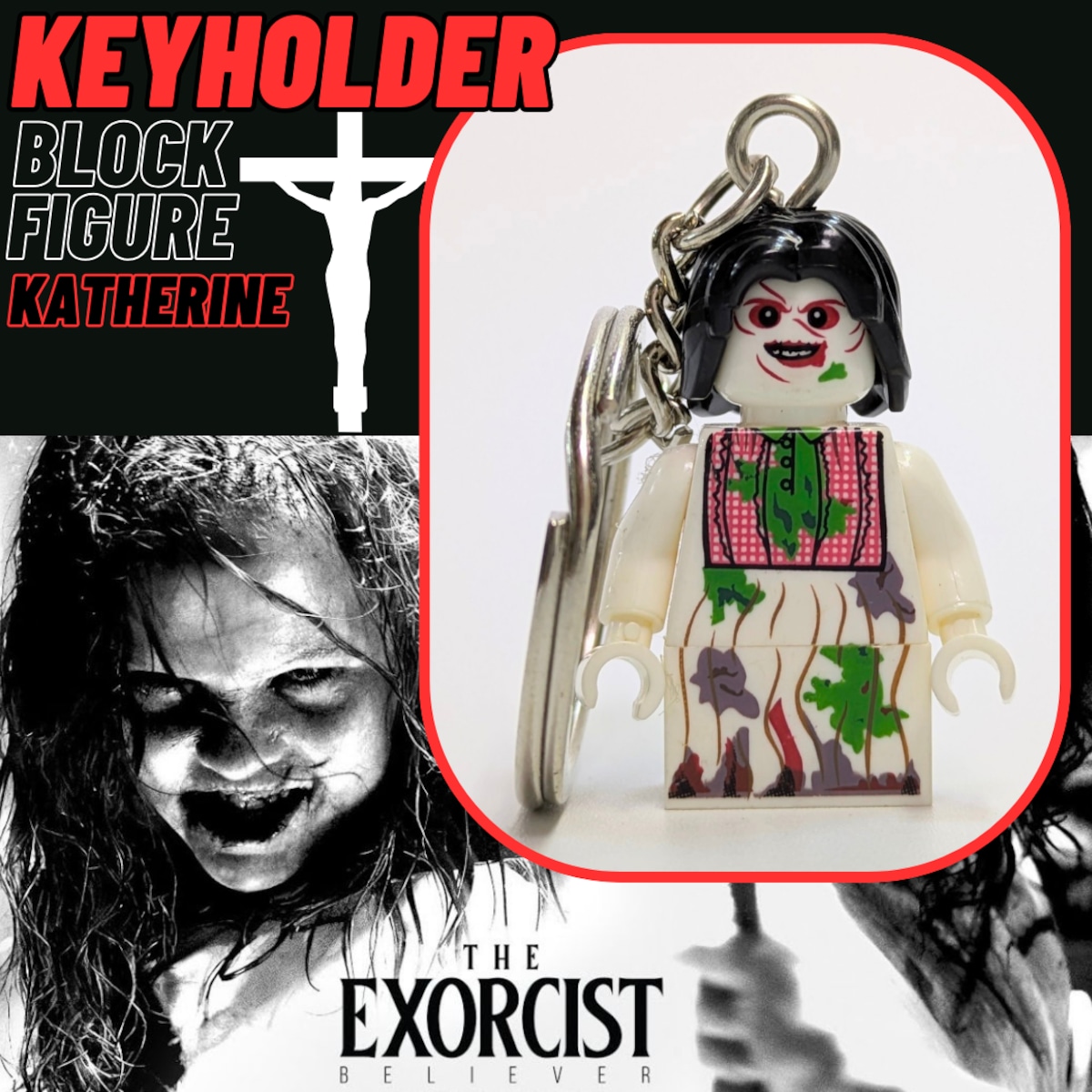 映画 コンスタンティン ホーリーナックルキーホルダー エクソシスト ホラー ブロックフィギュアキーホルダー 】 The Exorcist: Believer